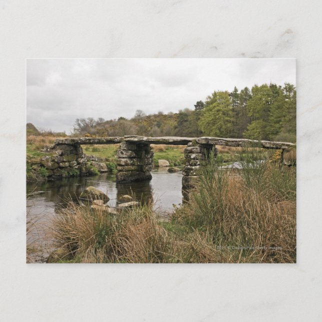 Clapper Bridge In Dartmoor National Park Postcard (Front)