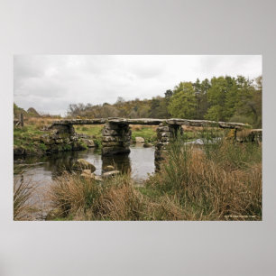 Clapper Bridge In Dartmoor National Park Poster