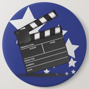 Clapperboard 6 Cm Round Badge