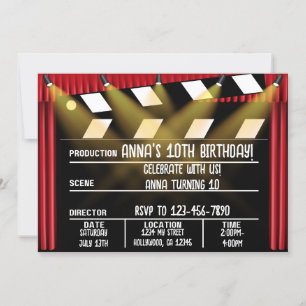 Clapperboard Birthday Invitation