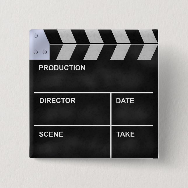clapperboard cinema 15 cm square badge (Front)