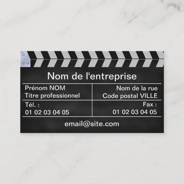 clapperboard cinema business card (Front)