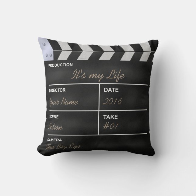 Clapperboard cinema "It's my Life" Cushion (Front)