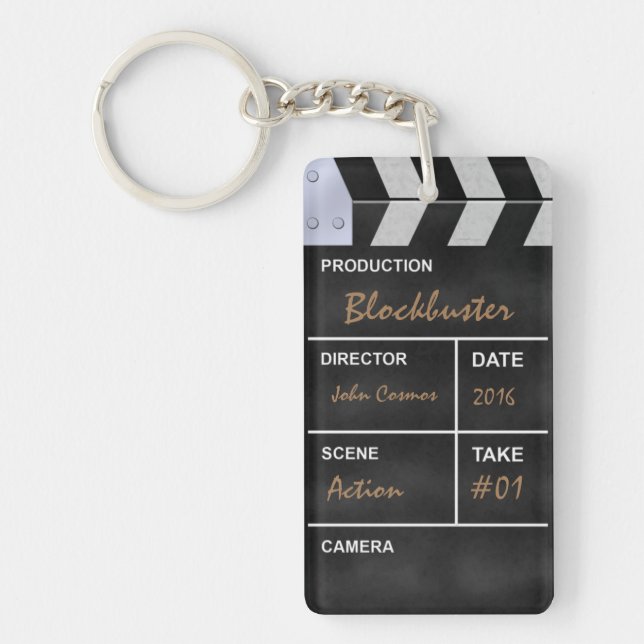 Clapperboard cinema key ring (Front)