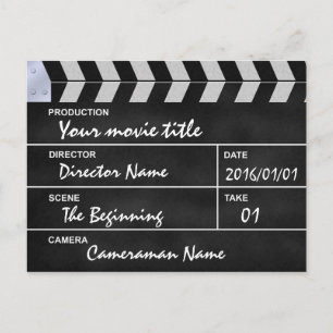 clapperboard cinema postcard