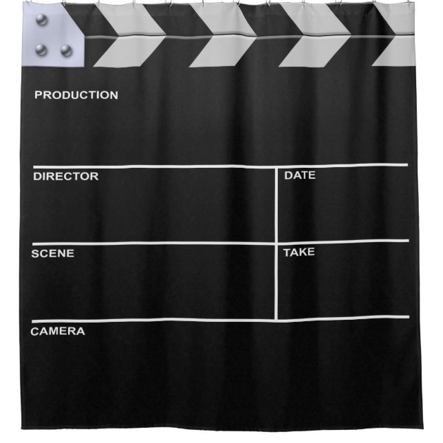 Clapperboard Cinema Shower Curtain (Front)