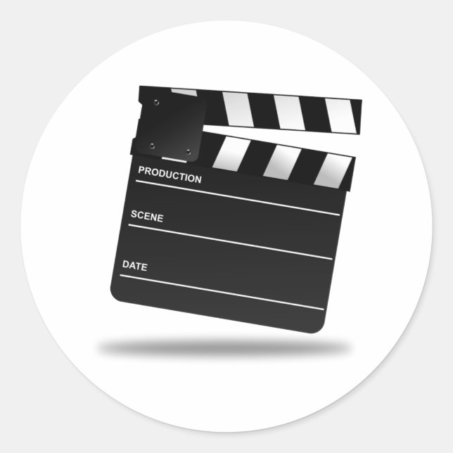 Clapperboard Classic Round Sticker (Front)