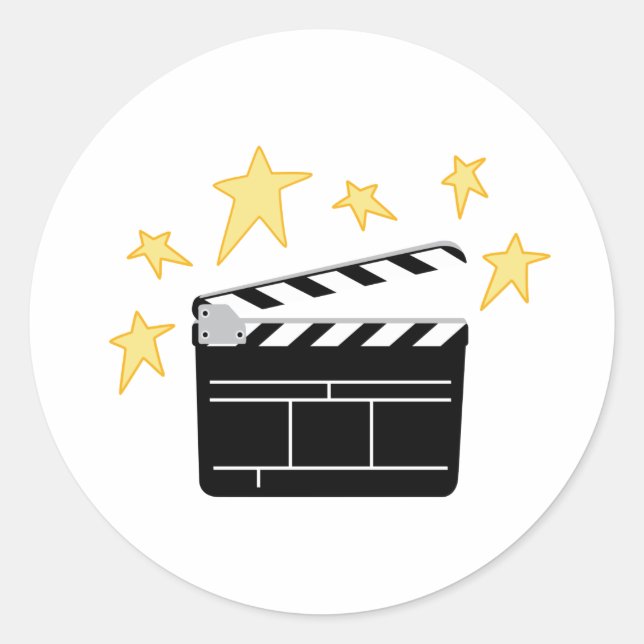 Clapperboard Classic Round Sticker (Front)