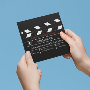 Clapperboard Film & Video Movie Slate Square Business Card