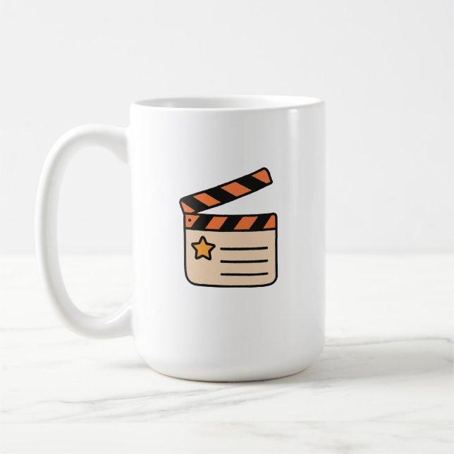 Clapperboard Movie Lover Graphic Coffee Mug (Left)
