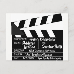 Clapperboard Postcard Personalised Invitation