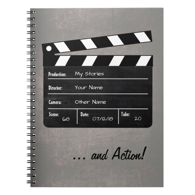 Clapperboard with Your Text! Notebook (Front)