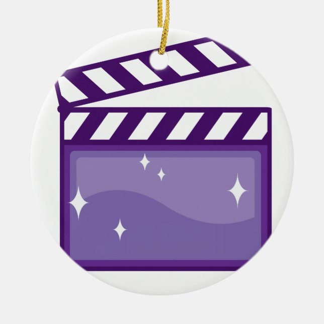 ClapperMovieVector.pdf Ceramic Ornament (Front)