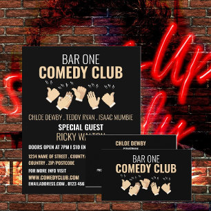 Clapping Hands, Comedian, Comedy Club Advertising Flyer