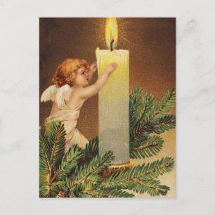 Clapsaddle: Angel on Fir Twig Postcard
