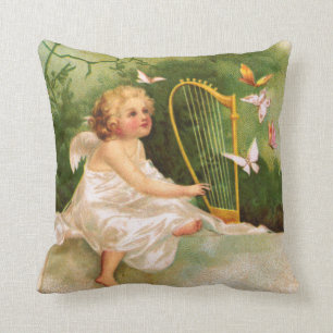 Clapsaddle: Angel Playing Harp Cushion