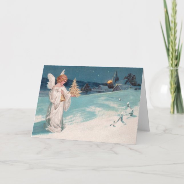 Clapsaddle: Christmas Angel with Bell Holiday Card (Front)
