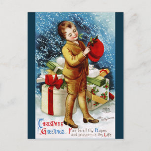 Clapsaddle: Christmas Shopping Holiday Postcard