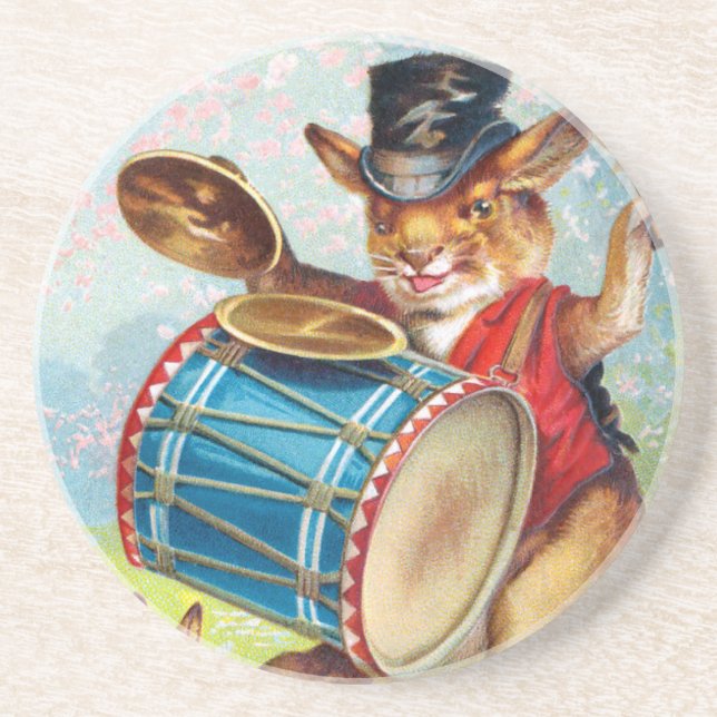 Clapsaddle: Drumming Rabbit Coaster (Front)
