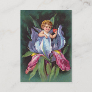 Clapsaddle: Flower Cherub Iris Business Card
