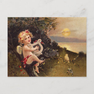 Clapsaddle: Little Cherub with Harp Postcard