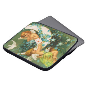 Clapsaddle: Two Cherubs on a Sickle Moon Laptop Sleeve