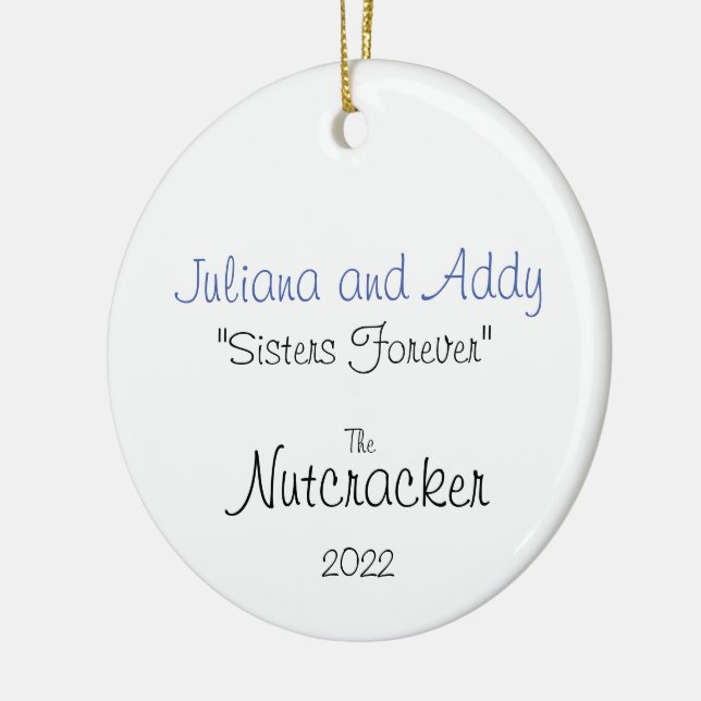 Clara and Party Girl Custom Ceramic Ornament (Left)