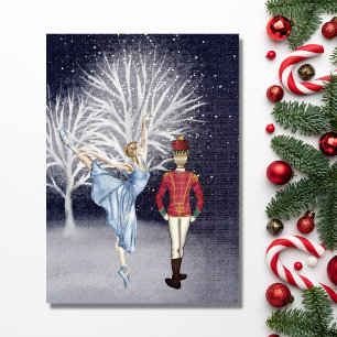 Clara and the Nutcracker Land of Snow Ballet Holiday Card