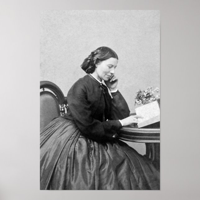 Clara Barton Reading Portrait - 1865 Poster (Front)