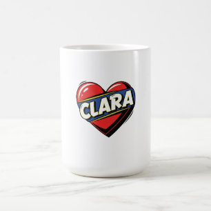 Clara Comic Pop Art Heart Name Coffee Mug