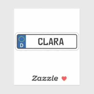 Clara German Car License Plate