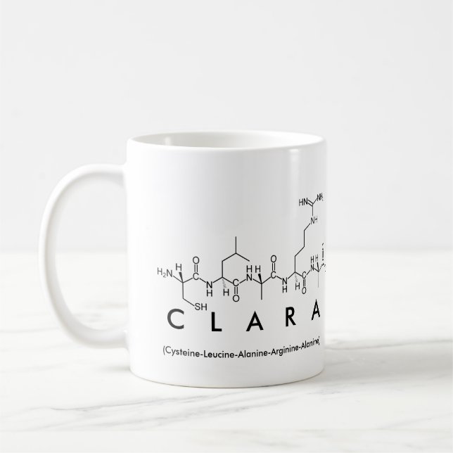 Clara peptide name mug (Left)
