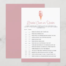 CLARA Retro Blush Over Under Bridal Shower Game