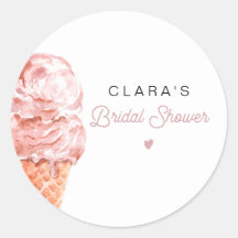 CLARA Retro Ice Cream Blush Bridal Shower Favour C