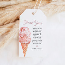 CLARA Retro Ice Cream Blush Pink Favour Tag