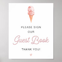 CLARA Retro Ice Cream Blush Sign Our Guestbook