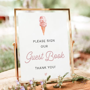 CLARA Retro Ice Cream Blush Sign Our Guestbook 