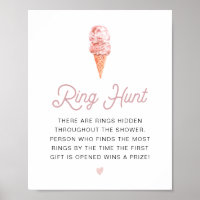 CLARA Retro Ice Cream Bridal Shower Ring Hunt Game