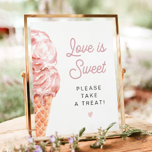 CLARA Retro Ice Cream Love is Sweet Take a Treat Poster