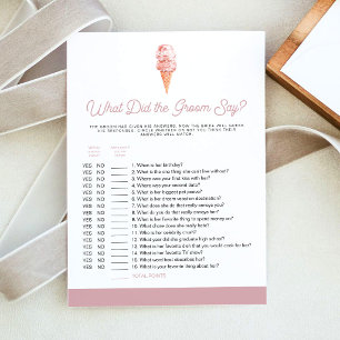 CLARA Retro What Did The Groom Say Bridal Game Inv Invitation