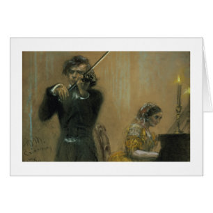 Clara Schumann (1819-96) and a Violinist, 1854 (pa