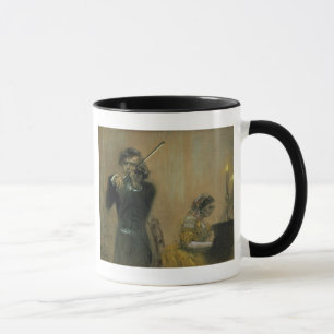 Clara Schumann (1819-96) and a Violinist, 1854 (pa Mug