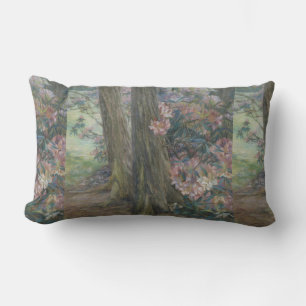 Clara Voortman Rhododendron Bush in a Garden Lumbar Cushion