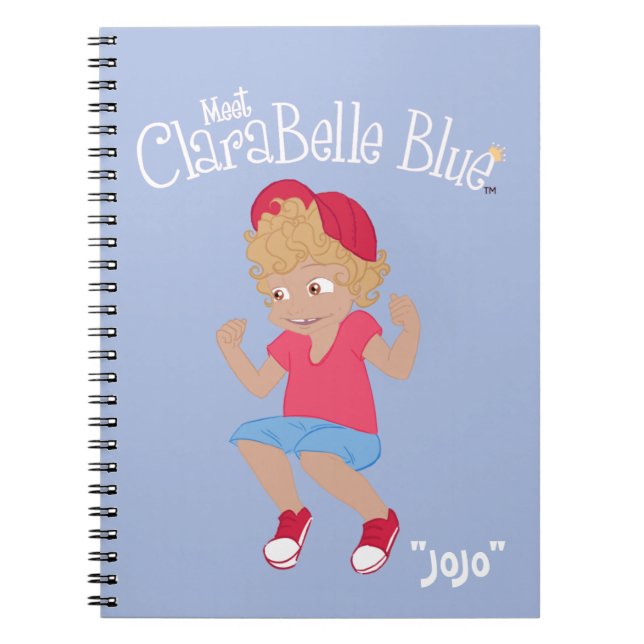 ClaraBelle Blue Spiral Notebook - "JoJo" (Blue) (Front)