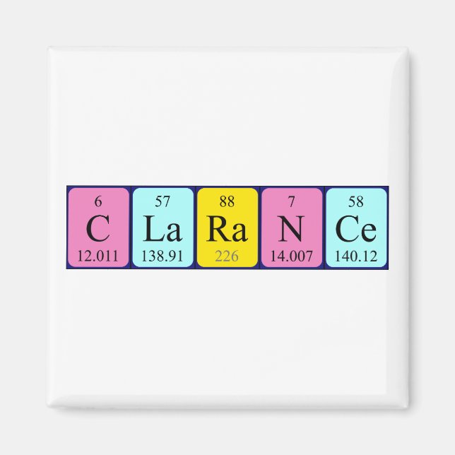 Clarance periodic table name magnet (Front)