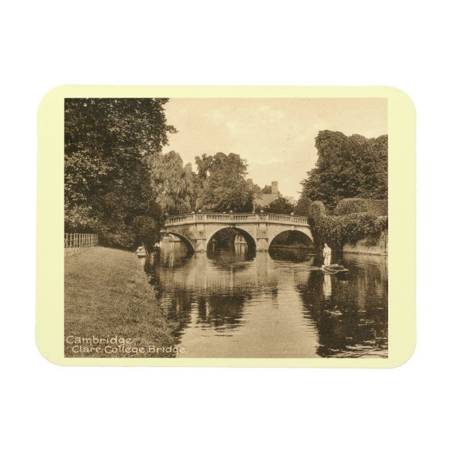 Clare College Bridge, Cambridge England Vintage  Magnet (Horizontal)