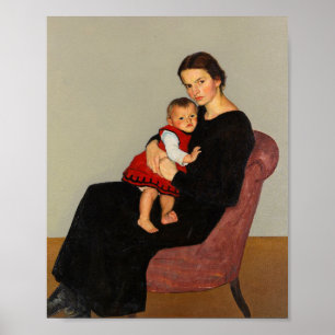 Cläre Maillard with Daughter Willi Maillard Poster