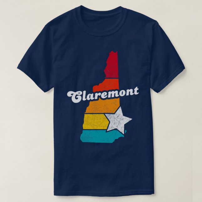 Claremont New Hampshire Vintage Distressed Souveni T-Shirt (Design Front)