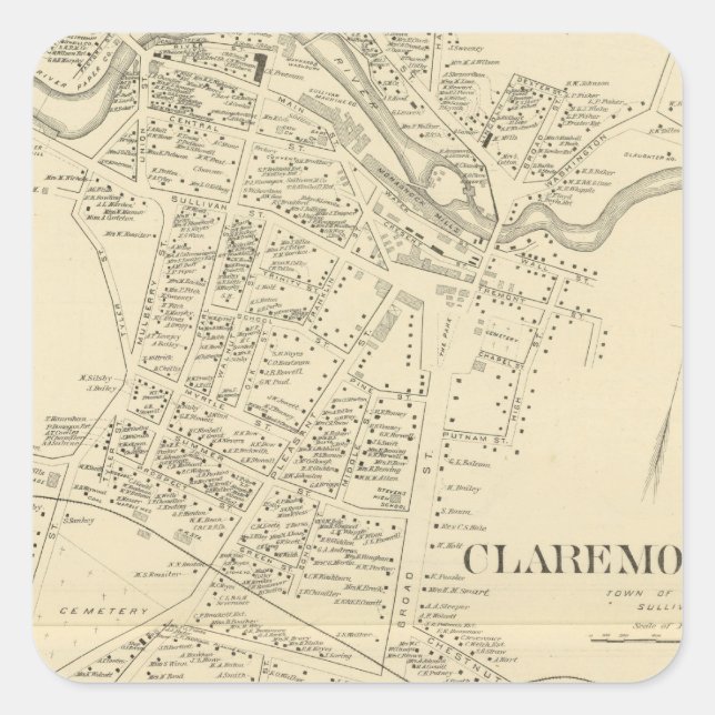 Claremont PO Square Sticker (Front)