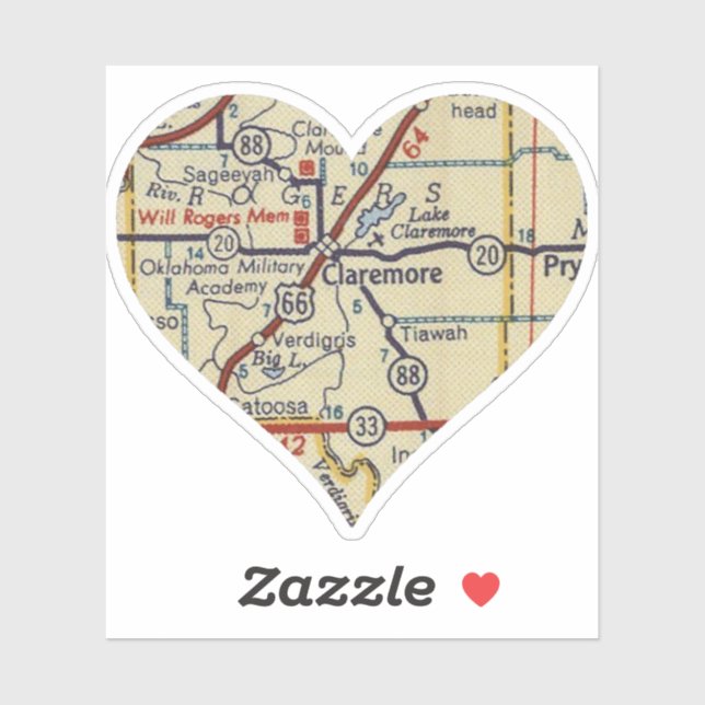 Claremore OK Retro Map (Sheet)